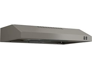 شفاط المطبخ تحت الخزانة GE | 2-Speed، 30-Inch Kitchen Exhaust Fan، Cooktop Lighting & Filter Included | أساسيات المطبخ | قدرة العادم العلوي أو الخلفي | 200 سي اف ام | لائحة مقاومة بصمات الأصابع