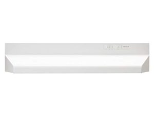 Broan-NuTone BUEZ024WW Broan UC 160 CFM 24N White الاقتصاد 24 بوصة تحت الخزانة سهلة التركيب شفاط المطبخ القابل للتحويل مع مروحة عادم 2 سرعات وضوء