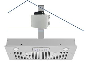 Awoco 11-3 / 4 "D Super Quiet سبليت شفاط فولاذي مقاوم للصدأ ، 4 سرعات ، 800 CFM ، مصابيح LED ، فلاتر Baffle مع منفاخ 6 بوصات (30" W 6 "تنفيس)