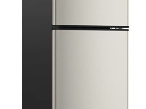 ثلاجة صغيرة مع فريزر هادئ من Bodare: ثلاجة صغيرة 3.2 قدم ببابين - ثلاجة صغيرة ثلاجة صغيرة موفرة للطاقة - ثلاجة صغيرة لغرفة النوم والشقق المكتبية (الشمبانيا)