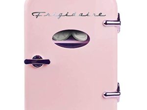 Frigidaire Pink EFMIS129- AMZ EFMIS129 ثلاجة صغيرة محمولة ، سعة 4 لترات ، ستة علب 12 أونصة ، خالية من الفريون وصديقة للبيئة بنسبة 100٪ ، مبرد للمشروبات