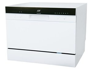 SPT SD-2224DWA غسالة صحون انيرجي ستار على سطح الطاولة بميزة تأخير التشغيل ومؤشر LED - أبيض