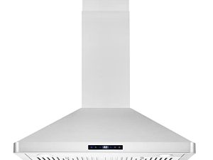 شفاط المطبخ COSMO COS-63ISS75 Island مع 3 سرعات ، 380 CFM ، مرشحات دائمة ، مصابيح LED ، أدوات تحكم ناعمة الملمس ، شفاط مطبخ مجوف ، 30 بوصة ، من الفولاذ المقاوم للصدأ