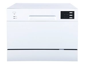 SPT SD-2225DW غسالة أطباق محمولة على سطح الطاولة / تأخير بدء- Energy Star ، غسالة أطباق محمولة مع تصميم داخلي من الفولاذ المقاوم للصدأ و 6 أماكن للرف ، سلة فضيات / شقة مكتب منزلي مطبخ ، أبيض