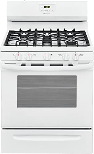 Frigidaire FCRG3052AW مجموعة غاز قائمة بذاتها 30 بوصة مع 5 شعلات محكمة الغلق 5 قدم مكعب سعة الفرن باللون الأبيض Frigidaire FCRG3052AW مجموعة غاز قائمة بذاتها 30 بوصة مع 5 شعلات محكمة الغلق 5 قدم مكعب سعة الفرن باللون الأبيض