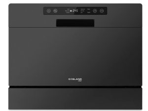 غسالة أطباق مدمجة ، GASLAND Chef DW106B ، غسالة أطباق محمولة مع وظيفة تجفيف الهواء ، غسالة أطباق مع 6 أماكن للإعدادات وسلة فضيات للشقة والمسكن و RV ، أسود