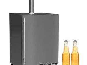 ICEJUNGLE Beer Tap Kegerator ، Kegerators موزع البيرة المشروبات ومبرد البيرة وموزع المياه 5 جالون ، برميل بالحجم الكامل ، 1/4 Keg ، 1/6 Keg ، رمادي