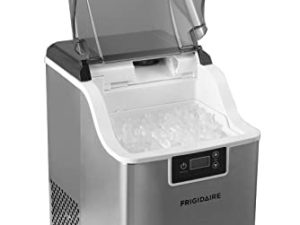 Frigidaire Countertop Crunchy Chewable Nugget Ice Maker V2 ، 44 رطلاً في اليوم ، الفولاذ المقاوم للصدأ