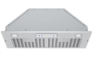 شفاط مدمج من الفولاذ المقاوم للصدأ Awoco 11-3 / 4 "D ، 4 سرعات ، 600 CFM ، مصابيح LED ، مرشحات يربك لغطاء الخشب (30 بوصة)