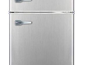 Frigidaire EFR341 ، ثلاجة وثلاجة ببابين 3.2 قدم مكعب ، سلسلة بلاتينيوم ، ستانلس ستيل ، مزدوج