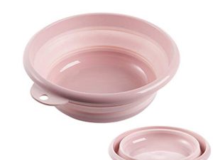 Jkhome حوض غسيل قابل للطي ، حوض غسيل ، وعاء غسيل ، مجموعة من 1 (وردي - حجم صغير)