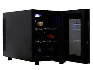 مبرد نبيذ Koolatron Urban Series 6 ، ثلاجة نبيذ كهربائية حرارية ، 0.65 متر مكعب. قدم ثلاجة نبيذ قائمة بذاتها للمطبخ الصغير ، شقة ، شقة ، كوخ ، رف