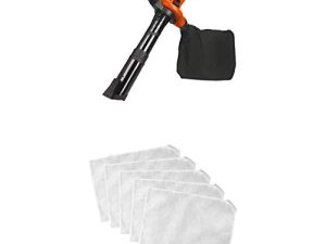 BLACK + DECKER 3 في 1 منفاخ أوراق الشجر الكهربائي / مجموعة النفخ مع أكياس فراغ منفاخ الأوراق ، يمكن التخلص منها (BV6000 & BV-008)