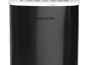 Frigidaire EFIC123-SSBLACK صانعة ثلج مدمجة ، 26 رطلاً من الثلج يوميًا ، أسود غير القابل للصدأ