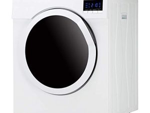 13LBS مجفف ملابس محمول ، 3.22 قدم مكعب مجفف ملابس تحميل أمامي مدمج مع حوض من الفولاذ المقاوم للصدأ ، تحكم بزر علوي مع شاشة LCD ، 1500 واط