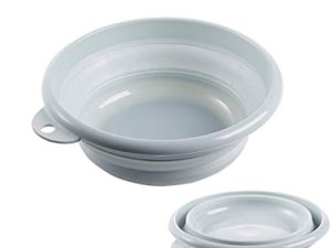 Jkhome حوض غسيل قابل للطي ، حوض غسيل ، وعاء غسيل ، مجموعة من 1 (أزرق فاتح - حجم صغير)