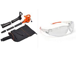 BLACK + DECKER Leaf Blower / Vacuum مع نظارات أمان وخفيفة الوزن وعدسة شفافة (BEBL7000 & BD250-1C)