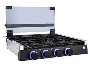 RecPro RV بوتاجاز غاز مدمج | 3 شعلات | RV Cooktop Stove | 6500 و 8000 وحدة حرارية بريطانية | يشمل الغطاء