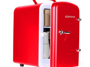 ثلاجة COYCYQI سعة 4 لتر / 6 عبوات محمولة مزودة بمنفذ USB ، ثلاجة صغيرة ، ثلاجة صغيرة ومبرد وتدفئة ، للعناية بالبشرة والمشروبات والمنزل والرافيل , أحمر