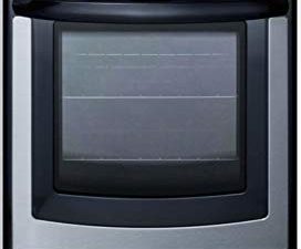 ساميت ابلاينس REX2071SSRT 20 "نطاق كهربائي انزلاقي عريض ذو مظهر انزلاقي انسيابي علوي من الفولاذ المقاوم للصدأ مع نافذة فرن ، رفوف قابلة للتعديل ، مؤشر سطح ساخن ، أضواء مؤشر ، أدوات تحكم أمامية