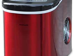 Frigidaire EFIC117-SSRED-COM صانع ثلج من الستانلس ستيل ، 26 رطلاً في اليوم ، أحمر غير قابل للصدأ