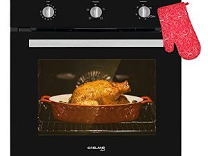 فرن غاز طبيعي 24 بوصة ، GASLAND Chef Pro GS606MB 24 "فرن وول واحد مدمج ، 6 وظائف للطهي مع المشواة ، تحكم ميكانيكي بالمقابض ، إشعال كهربائي 120 فولت ، لمسة نهائية من الزجاج الأسود