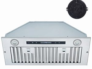 إدراج شفاط المطبخ من الفولاذ المقاوم للصدأ مقاس 36 بوصة ، EVERKITCH ، شفاط مدمج للموقد 800CFM ، مرشح Baffle ، شفاط مطبخ مزود بـ 4 سرعات للتحكم باللمس ...