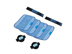 Kvatar Velcro ، قماش ممسحة قابل للغسل ، غطاء فتيل بديل لـ iRobot Braava 320380380t Floor Ming Robot Vacuum Cleaning Pad (Mop cloth4 + cap2 + Velcro2)