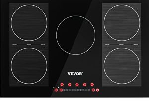 موقد VEVOR الكهربائي التعريفي أعلى 30 بوصة ، موقد كهربائي 5 شعلات ، 9 مستويات طاقة ومستشعر تحكم باللمس ، سطح زجاجي سيراميكي سهل التنظيف ، قفل أمان للأطفال ، 240 فولت