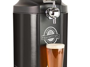 Homecraft الأسود المقاوم للصدأ سهل الاستغناء نظام تبريد البيرة Kegerator ، يتضمن الهادر القابل لإعادة الاستخدام وخراطيش CO2 وصينية تقطير قابلة للإزالة ومجموعة تنظيف ، طازجة لمدة 30 يومًا