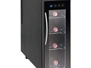 Koblenz EVFK-04 4-Bottle Free Standing Single Zone Fridge and Chiller Wine Cooler، One Size، Black