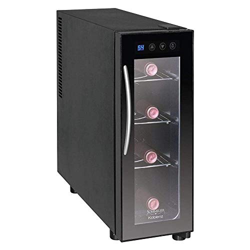 Koblenz EVFK-04 4-Bottle Free Standing Single Zone Fridge and Chiller Wine Cooler، One Size، Black Koblenz EVFK-04 4-Bottle Free Standing Single Zone Fridge and Chiller Wine Cooler، One Size، Black