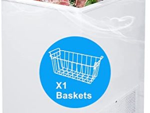 فريزر أفقي صغير 3.5 قدم مكعب ، فريزر SMETA ، تحكم في ترموستات الصدر ، فريزر صغير مدمج للشقة ، المكتب ، المطبخ ، الفريزر الخارجي مع غطاء قابل للقلب باللون الأبيض