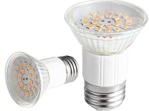 مصباح شفاط المدى JDR E27 LED 5 وات ، مكافئ هالوجين 50 وات ، قاعدة لولبية يورو E27 110-130 فولت ، أبيض دافئ لمصابيح الأجهزة Zephyr Milano Europa Range Hoods 2 Pack