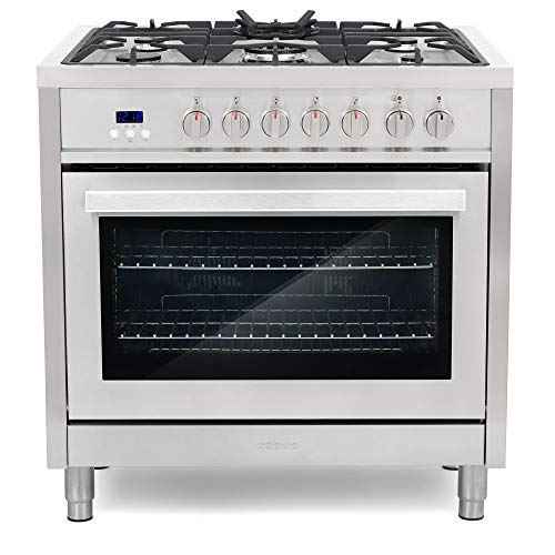 COSMO F965 نطاق وقود مزدوج 36 بوصة 220/240 فولت مع 5 شعلات غاز وفرن حراري كهربائي 3.8 متر مكعب. السعة ، 8 وظائف ، الجزء الداخلي من البورسلين الأسود من الفولاذ المقاوم للصدأ COSMO F965 نطاق وقود مزدوج 36 بوصة 220/240 فولت مع 5 شعلات غاز وفرن حراري كهربائي 3.8 متر مكعب. السعة ، 8 وظائف ، الجزء الداخلي من البورسلين الأسود من الفولاذ المقاوم للصدأ