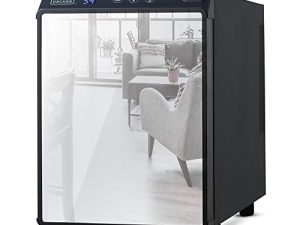 ثلاجة نبيذ BLACK + DECKER 6 زجاجات ، مبرد نبيذ مع واجهة معكوسة ، ثلاجة نبيذ صغيرة كهروحرارية ، BD60316