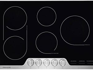FRIGIDAIRE Professional 30 بوصة كهربائية ، مجموعة مسطحة 5 شعلات من الزجاج السيراميكي مع إطار من الفولاذ المقاوم للصدأ ، FPEC3077RF Cooktop