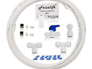 مجموعة تركيب خط المياه بالثلاجة Frizzlife IMC-1 مناسبة لـ 1/4 "و 3/8" توصيل نظام تنقية المياه ونظام التناضح العكسي