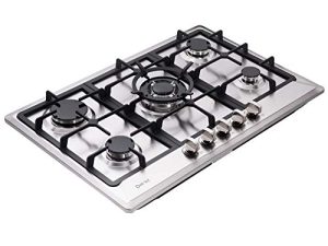 Deli-kit 30 بوصة مواقد غاز NG / LPG محكمة الغلق 5 شعلات موقد غاز مسطح من الفولاذ المقاوم للصدأ DK257-A02 موقد غاز