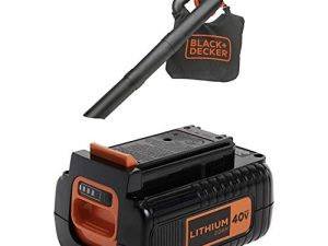 BLACK + DECKER 40V MAX منفاخ / مكنسة كهربائية مع بطارية إضافية ، 2.0-Ah (LSWV36 & LBX2040)