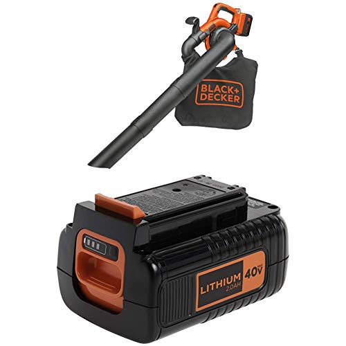 BLACK + DECKER 40V MAX منفاخ / مكنسة كهربائية مع بطارية إضافية ، 2.0-Ah (LSWV36 & LBX2040) BLACK + DECKER 40V MAX منفاخ / مكنسة كهربائية مع بطارية إضافية ، 2.0-Ah (LSWV36 & LBX2040)