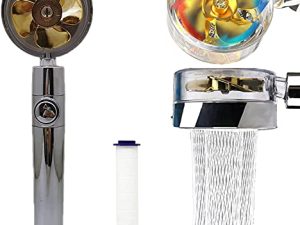 رأس دش Tiktok ، فلتر رأس دش Hydro Jet Vortex Turbo Spa محمول باليد 360 درجة منظف مروحة مروحية كهربائية لمياه Hydrojet عالية الضغط (ذهبي ثمين)