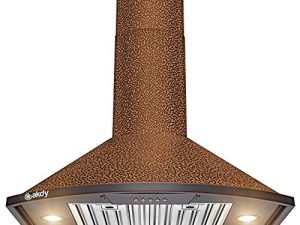 AKDY 30 in. 343 CFM شفاط المطبخ القابل للتثبيت على الحائط من النحاس المنقوش مع LED والتحكم في الدفع