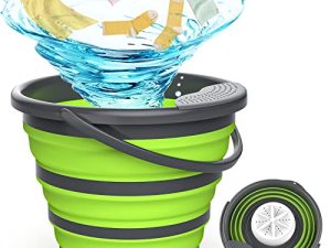 غسالة Tiptop Home المحمولة ، آلة صغيرة ، دلو غسيل التوربينات بالموجات فوق الصوتية قابل للطي ، غسالة أوتوماتيكية للملابس الداخلية ، جورب ، ملابس أطفال ، سفر ، تخييم ، سكن متنقل ، مسكن ، شقة ، أخضر