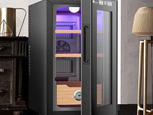 MANITAN 150 Count Electric Cooler Smart Temperature Setting 54-73 أرفف ودرج من خشب الأرز الإسباني