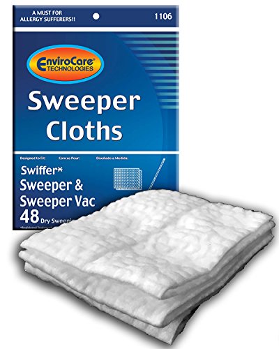بدائل قماش الكنس EnviroCare مصممة لتناسب المكانس Swiffer والمكنسة (48 عبوة) بدائل قماش الكنس EnviroCare مصممة لتناسب المكانس Swiffer والمكنسة (48 عبوة)