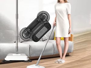 All-in-One Hand Push Sweeper Floor Soft Sweep Dustpan Set منزلية كنس المنزل آلة مسح مكنسة كهربائية ممسحة قابلة للتعديل فرشاة مكنسة كهربائية 40in ، 1 قطعة